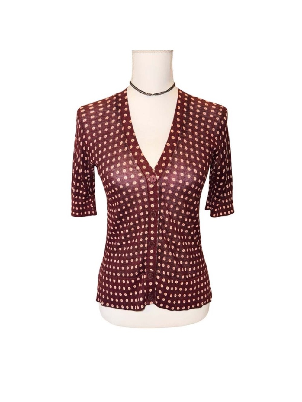 Ann Taylor Loft Floral Print Button Down Cardigan Sweater Size XS